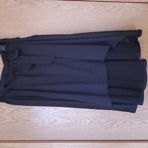 ELLE High-Low Satin Skirt Black Med NWT